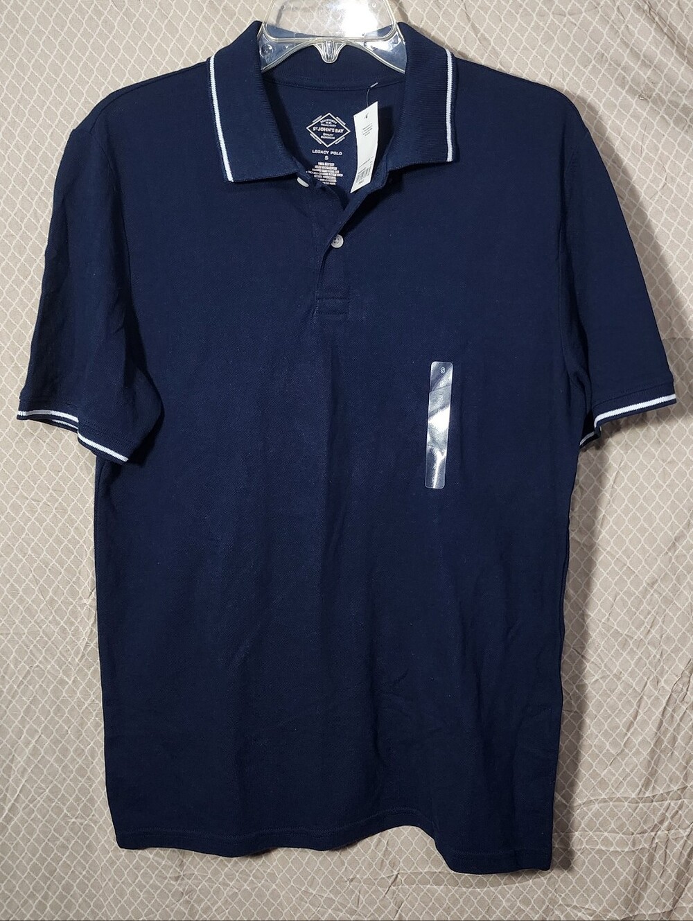 NWT St. John's Bay Navy Blue Short Sleeve Legacy Polo Shirt Men's Small